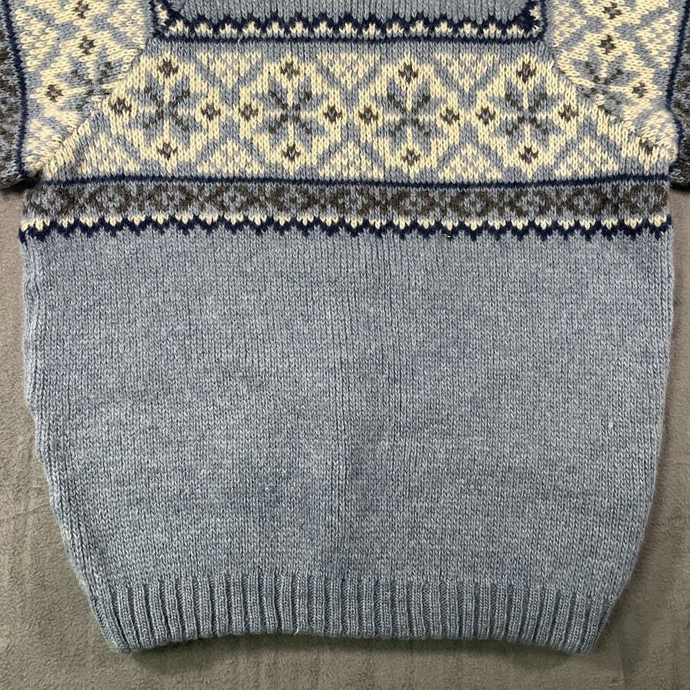 Fjord Fashion Norwegian Fair Isle Wool Sweater Blue Men’s Size 52 - Picture 10 of 11